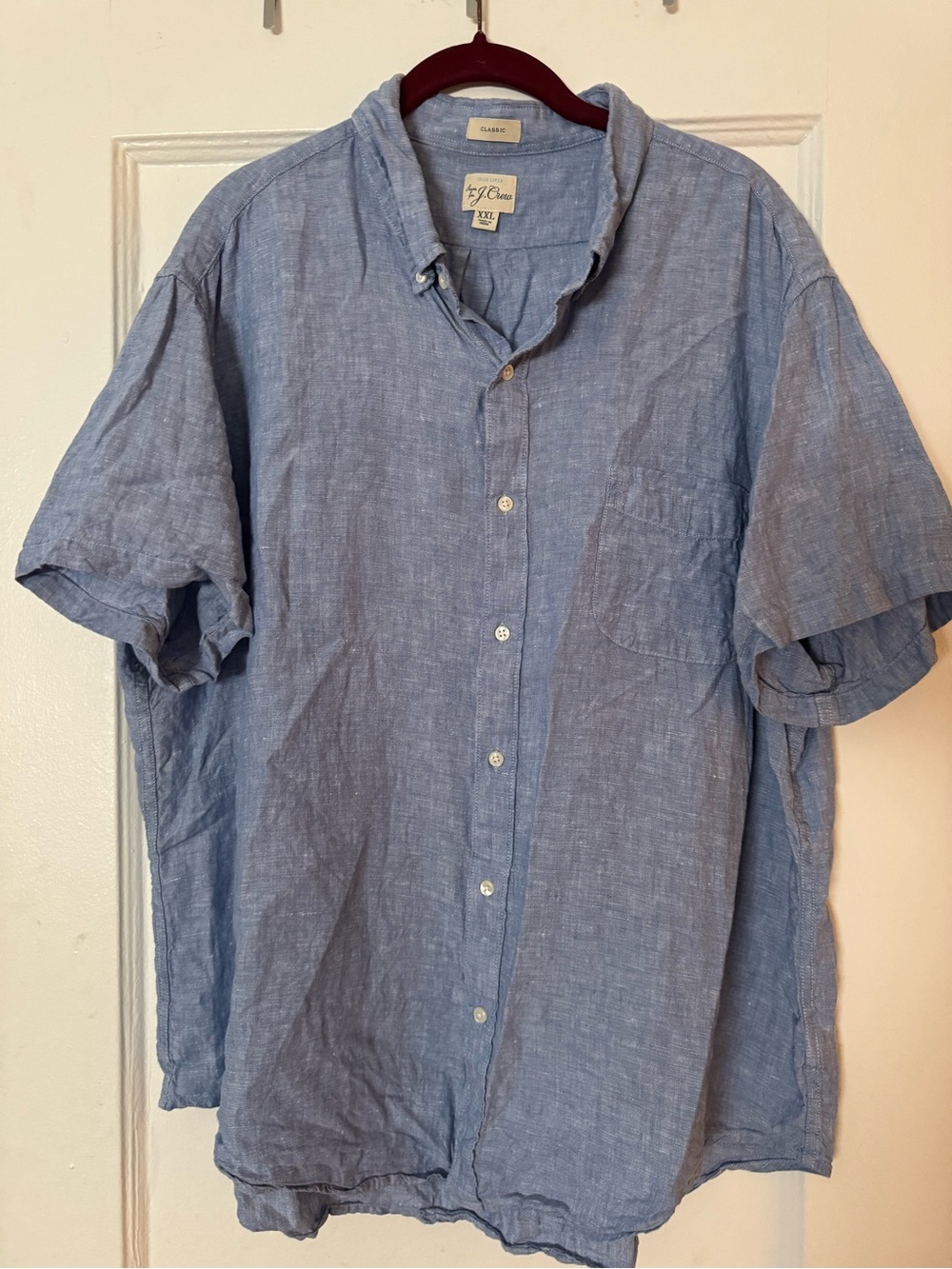 J Crew Short-sleeve Baird McNutt Irish linen shirt Size XXL - Picture 2 of 4